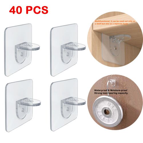 4/40pcs Closet Support Pegs 90 Cabinet Shelf Supports Adhe