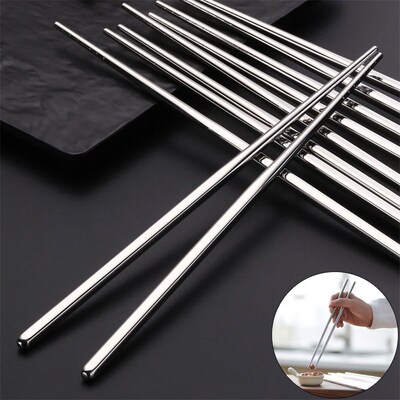 5 Pairs Chinese Metal Chopsticks Household High Temperature