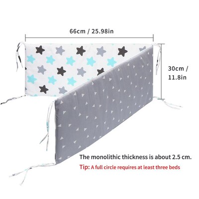 130*30cm Baby Bed Bumper Double-faced Newborn Crib Around Pr