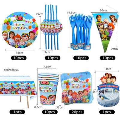 Hot Cartoon JJ Melon Theme Birthday Party Decorations Kids D