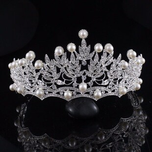 Crystal Pearl Crowns Rhinestone Tiara Brides Hairband Hair J