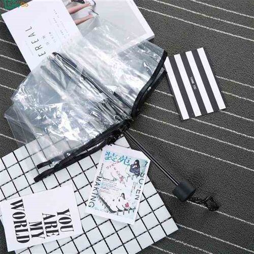 fold transparent umbrella rain super light shine romantic