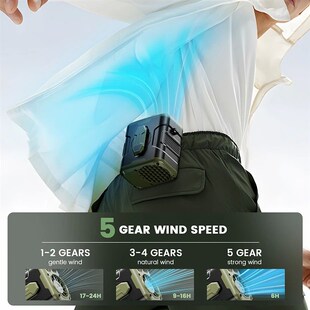 10000mAh Portable Waist Fan with Power Bank LED Lighting Han