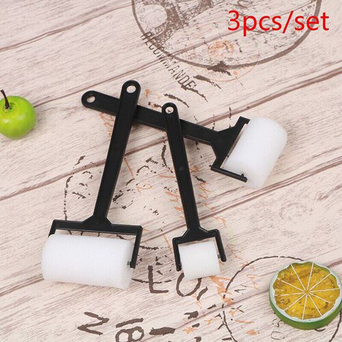3Pcs/Set Foam White Sponge Brush Painting Roller Brush Kids