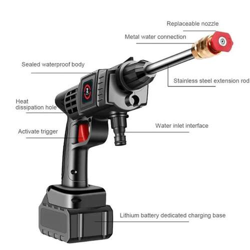 Household wireless high-pressure car washing machine special