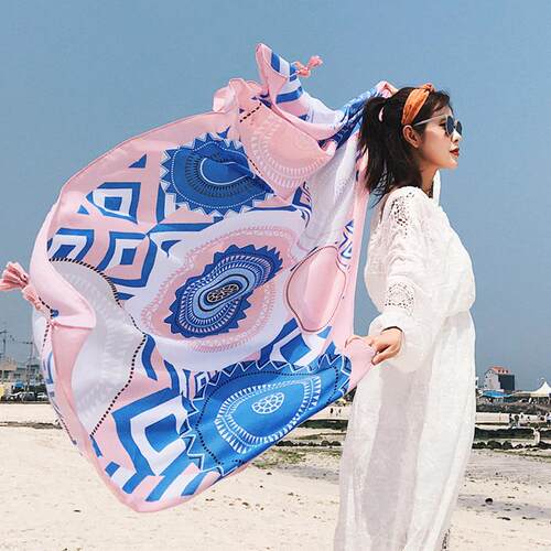 2018 New 90x180cm Twill cotton Pareo Beach Cover-Ups Women L