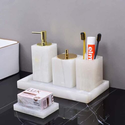 Light Luxury White Jade Bathroom Wash 4 Five-piece Set Washs