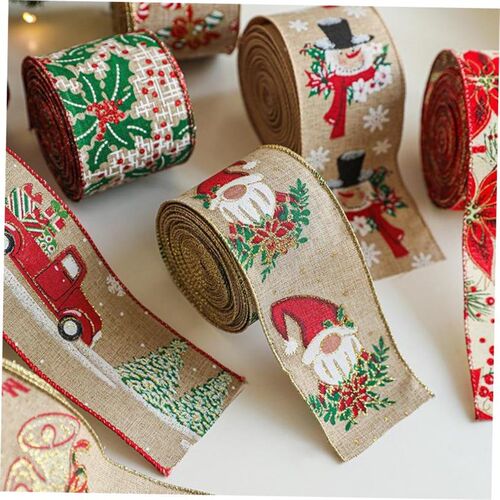 Christmas Tree Vine Satin ribbon Flower garland silk ribbon