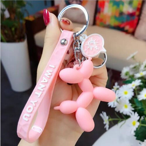 Fashionable Three-dimensional Cute Balloon Dog Keychain Keyc