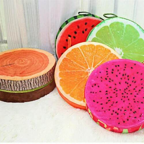 Cartoon Fruits Print Round Bar Chair Cushion Cover Anti-Slip
