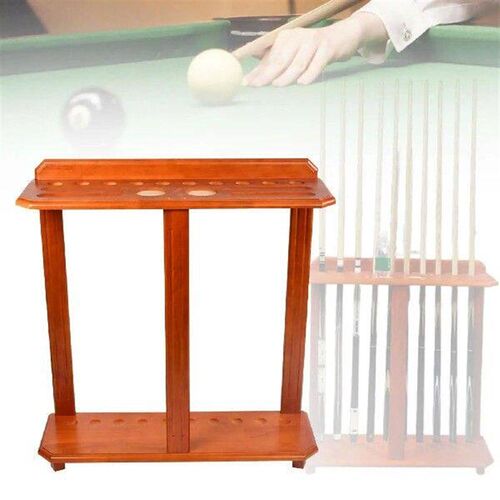 Pool Cue Rack Freestanding Wood Multifunctional Hold 10 Cue