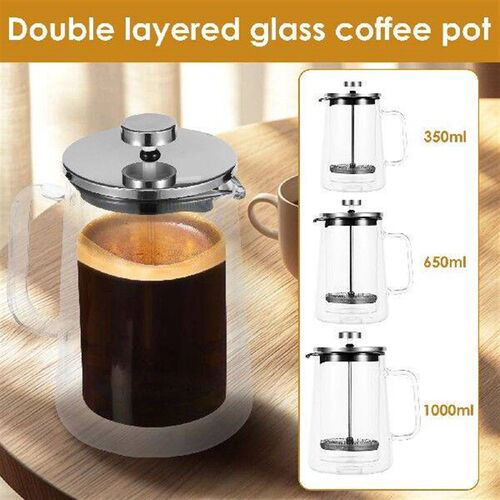 New 350/650/1000ml French Press Coffee Maker Double Wall