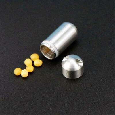 1pc Portable Mini Stainless Steel Sealed Capsule Waterproof