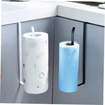 Non-perforated kitchen paper towel rack under cabinet hanger