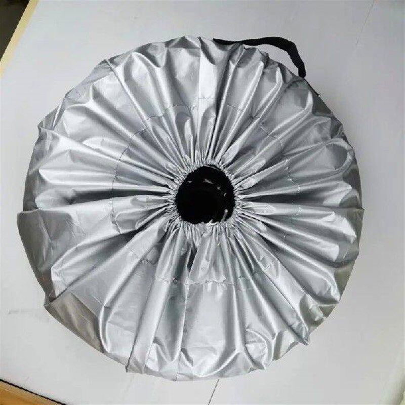 New 1Pc Car Tire Cover Case Silver Cloth Spare Tire Cover - 实物图