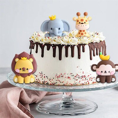 Forest Animal Cake Topper Tropical Jungle Safari Lion Elepha