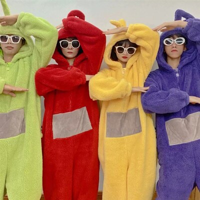 Piyama Teletubbies wanita musim dingin piyama beludru karang