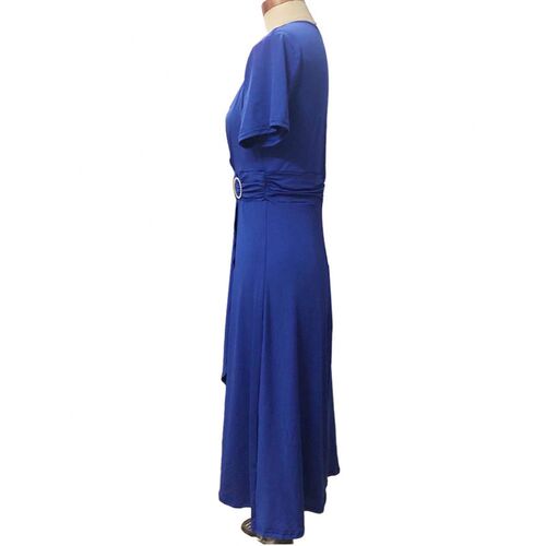 2022 Fashion Elegant Women Solid Color Short Sleeve V Neck A