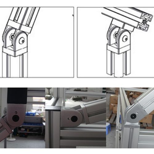 铝材2030000锌合金活动铰链直角任意角度连接件