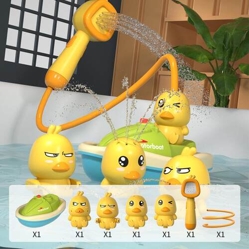 Cute Duck Electric Water Spray Bathroom Bathing Toys Baby Ba
