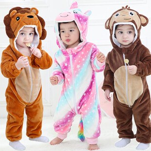 Baby Rompers Winter Kigurumi Lion Costume For Girls Boys Tod