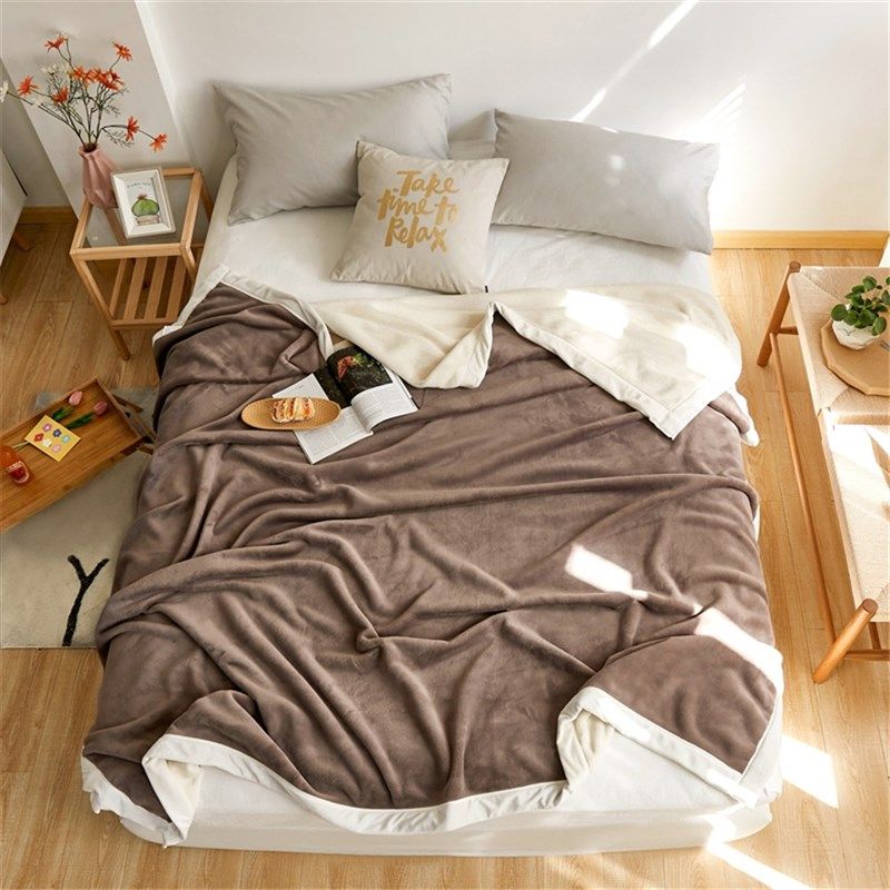 秋冬保暖素色毛毯面法莱绒毯子加厚单人纯色珊瑚绒盖毯,床上用品,休闲毯/毛毯/绒毯,淘宝优惠券,粉丝福利购,淘宝优惠卷