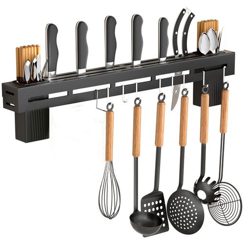 Corner Wall-mounted Kitchen Knife Rack Hanging Chopstick Tub