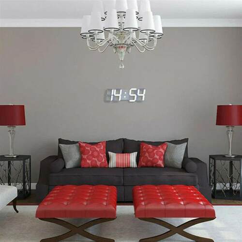 3D LED Wall Clock Large Digital Wall Clock With Remote Contr