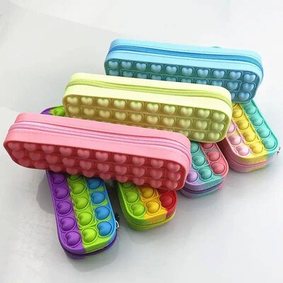 New Pencil Case Pop Fidget Toys It Push Bubble Children Sres