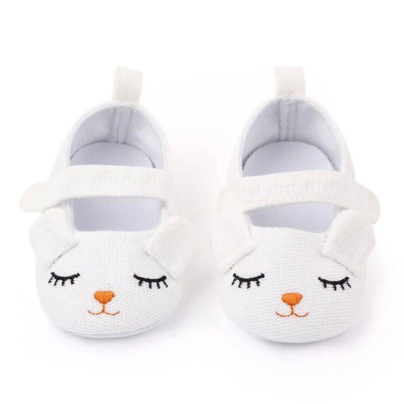 Baby Cute Smile Princess Shoes Solid Colour Knitted Soft Bot