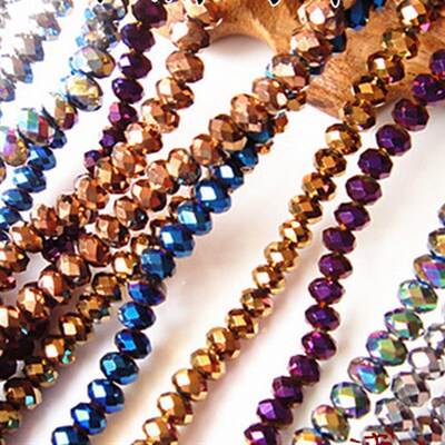 STENYA Tiny 2mm MultiColor Crystal Czech Beads Rondelle Tass