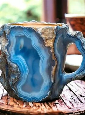 1pc New Multi-Colored Mineral Crystal Coffee Mug, Natural Mi