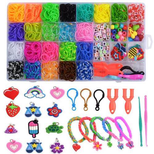 32 Grid Rainbow Rubber Band Weaver Handmade DIY Material Bag