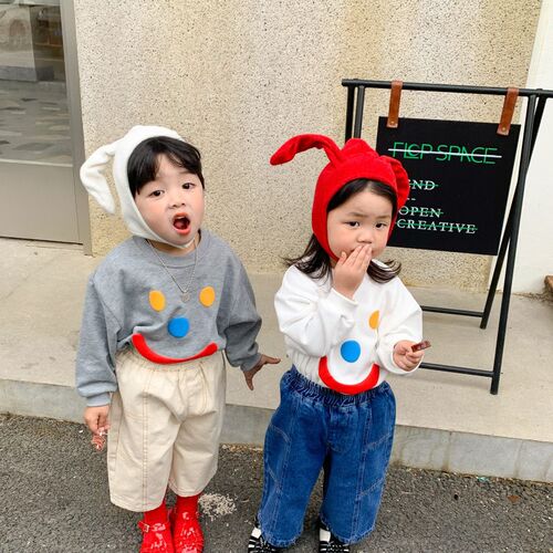 Boys and girls cartoon printing pullovers Children cotton cu