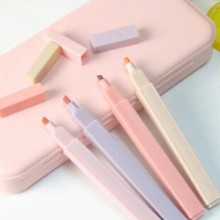 6/12Pcs Pastel Color Highlighter Pen Double tip Marker Pens