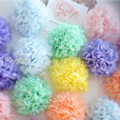 5pcs Wedding Decorative Paper Pompoms Pom Poms Flower Balls