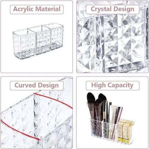 1PC Clear Acrylic Makeup Brush Holder Desk Cosmetic Organise