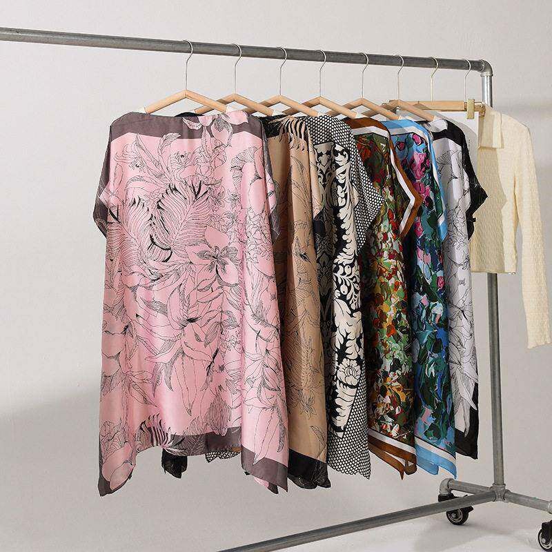 Fashion collar loose top 2025 womens summer new thin silk - 实物图