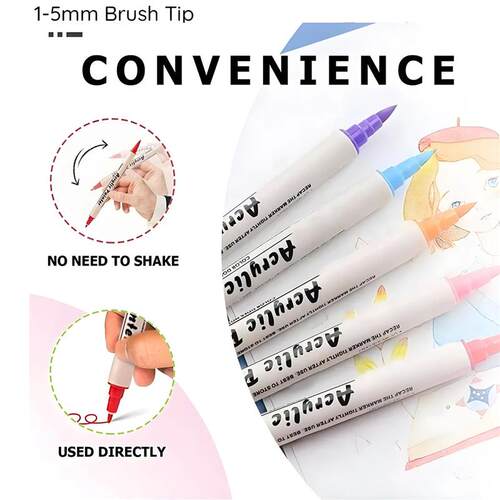 12/24/36 Colors Sketching Markers Dual Brush Acrylic Paint P