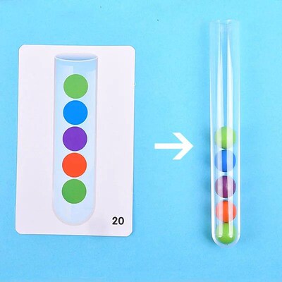 Clip Beads Test Tube Toy Children Logic Concentration Fine M