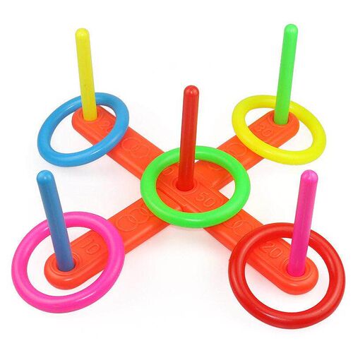 Hoop Ring Plastic Toss Quoits Garden Game Pool Kids Toy Outd