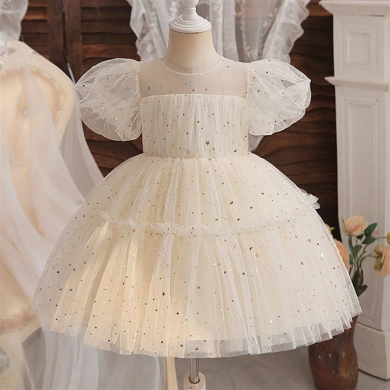 Toddler Girl Party Princess Dress Baby Champagne 1st Birthda