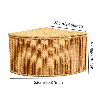 Corner Storage Box with Lid Toys Organizer Bin Woven Basket