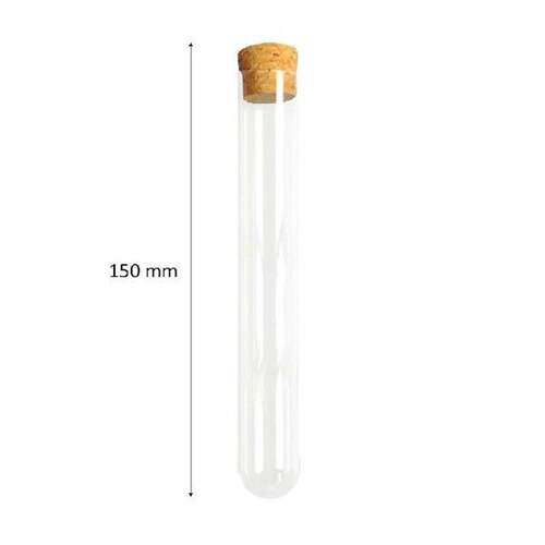 25 PCS Plastic Test Tube Corked Tubes with Wooden Plugs