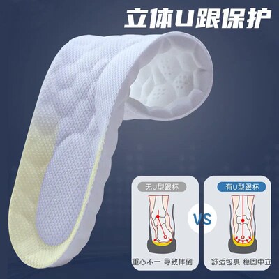 Cushioned and breathable insole with soft elastic motion鞋垫