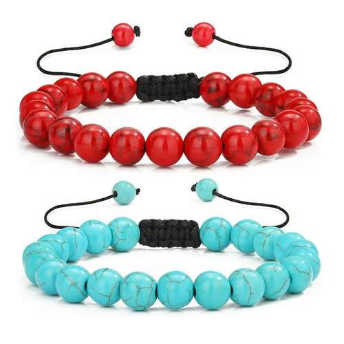 Fashion Woven Adjustable Bangle 8mm Natural Tiger Eyes Lava