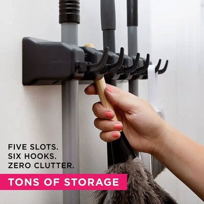 Wall Mounted Mop Holder 3/4/5 Position Multi-Functional Broo