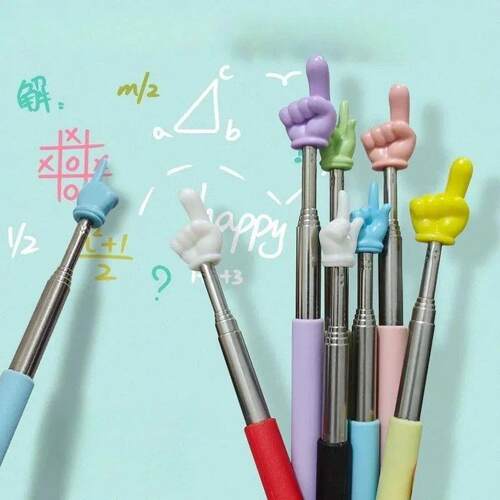 Stainless Steel Teaching Pointer Telescopic Rod Finger Desig