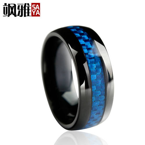 New Arrival Casual 8mm Width Dome Mens Black Tungsten Rings