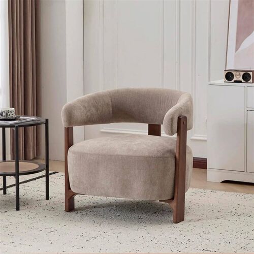 Zax Modern Accent Chair, Upholstered Lounge Chair with Woode